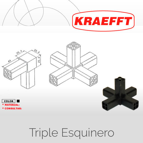 Acoplamiento Triple Esquinero 25mm